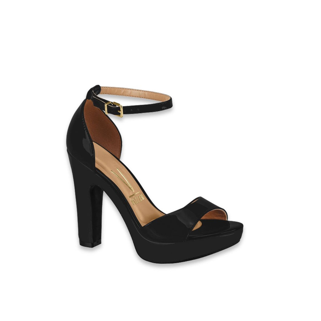 VERNIZ BLACK HIGH HEEL SANDAL