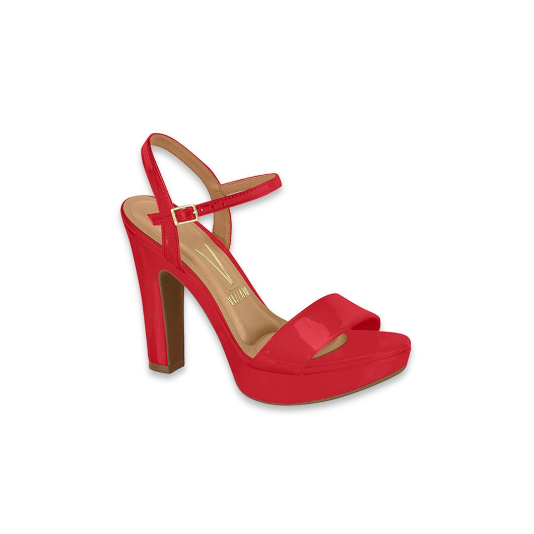 HIGH RED VERNIZ SANDAL