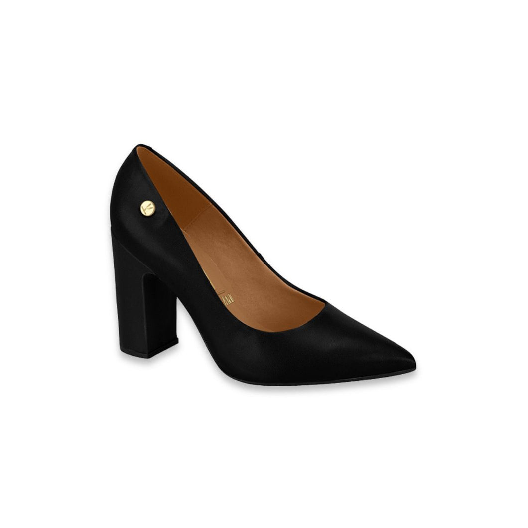 BLACK PELICA STILETTO WITH THICK HEEL