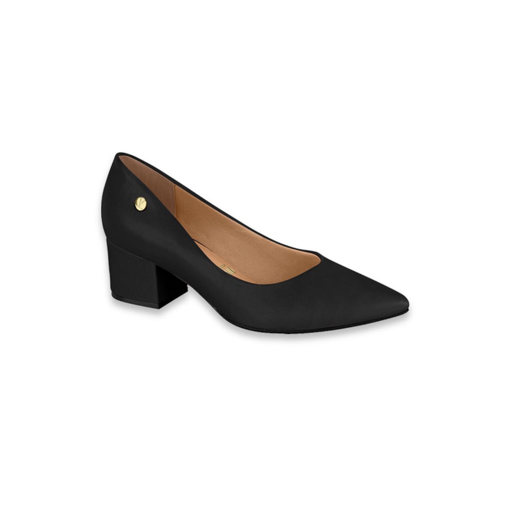 BLACK PELICA THICK HEEL STILETTO