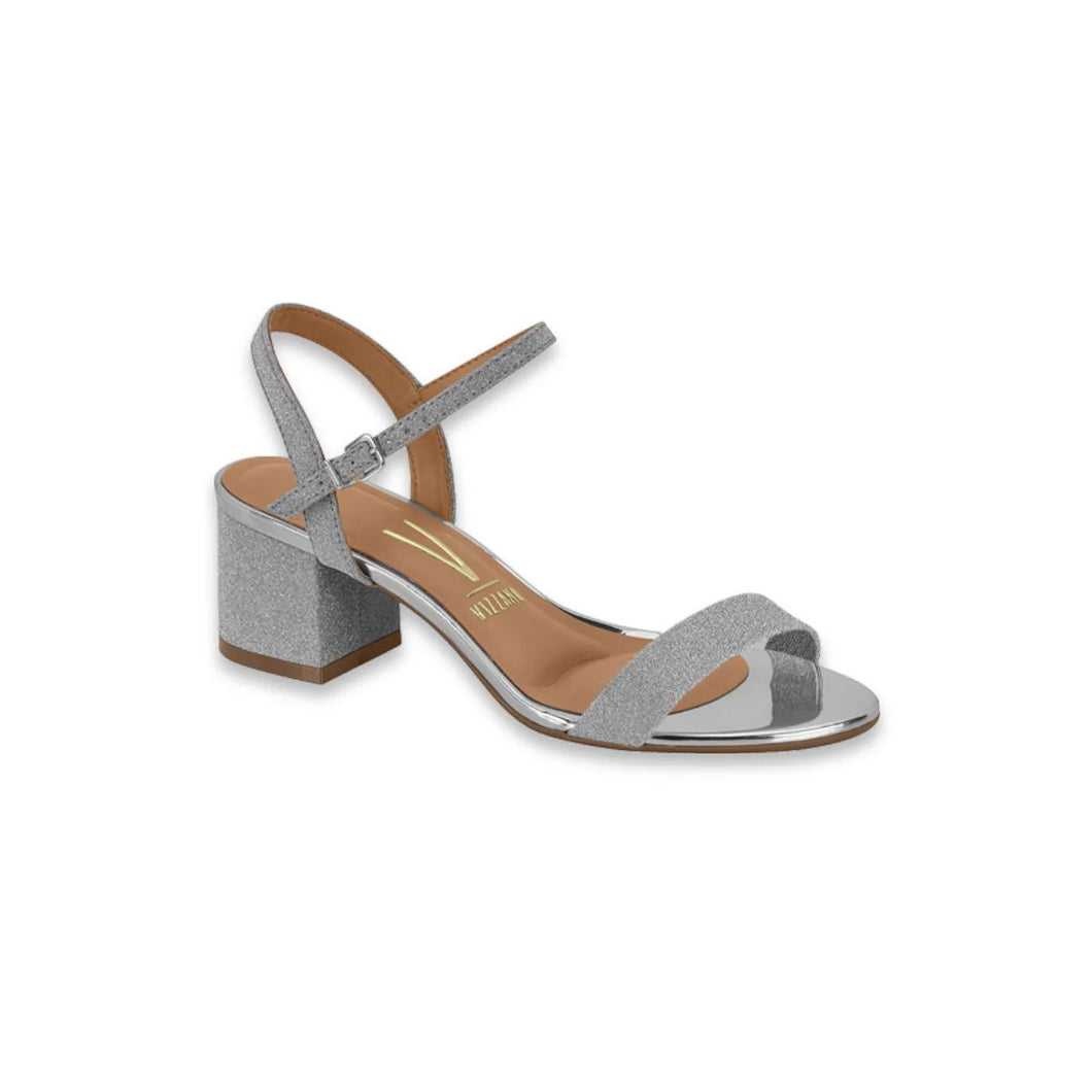 SILVER GLOSS FABRIC SANDAL