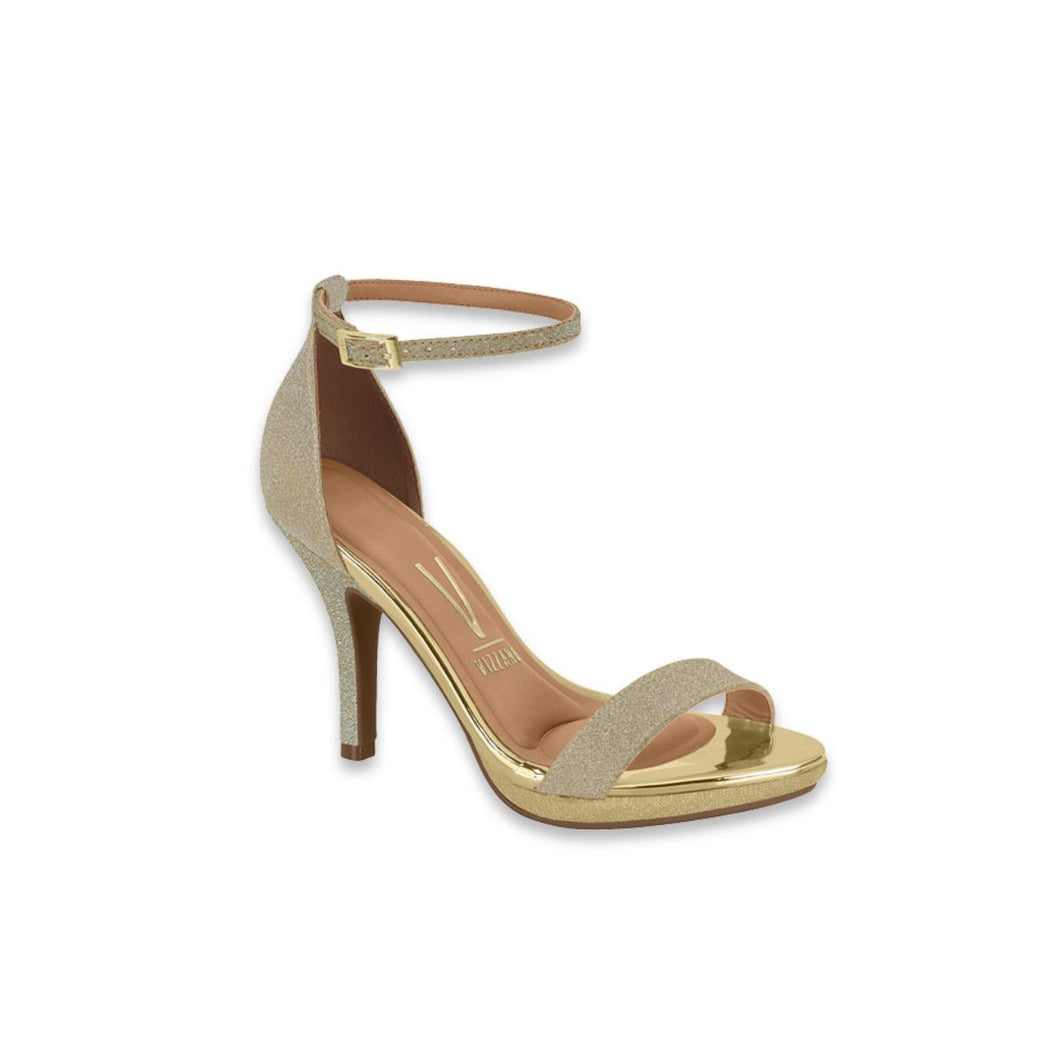 SHINE PARIS METAL GLAMOR GOLD THIN FABRIC SANDAL