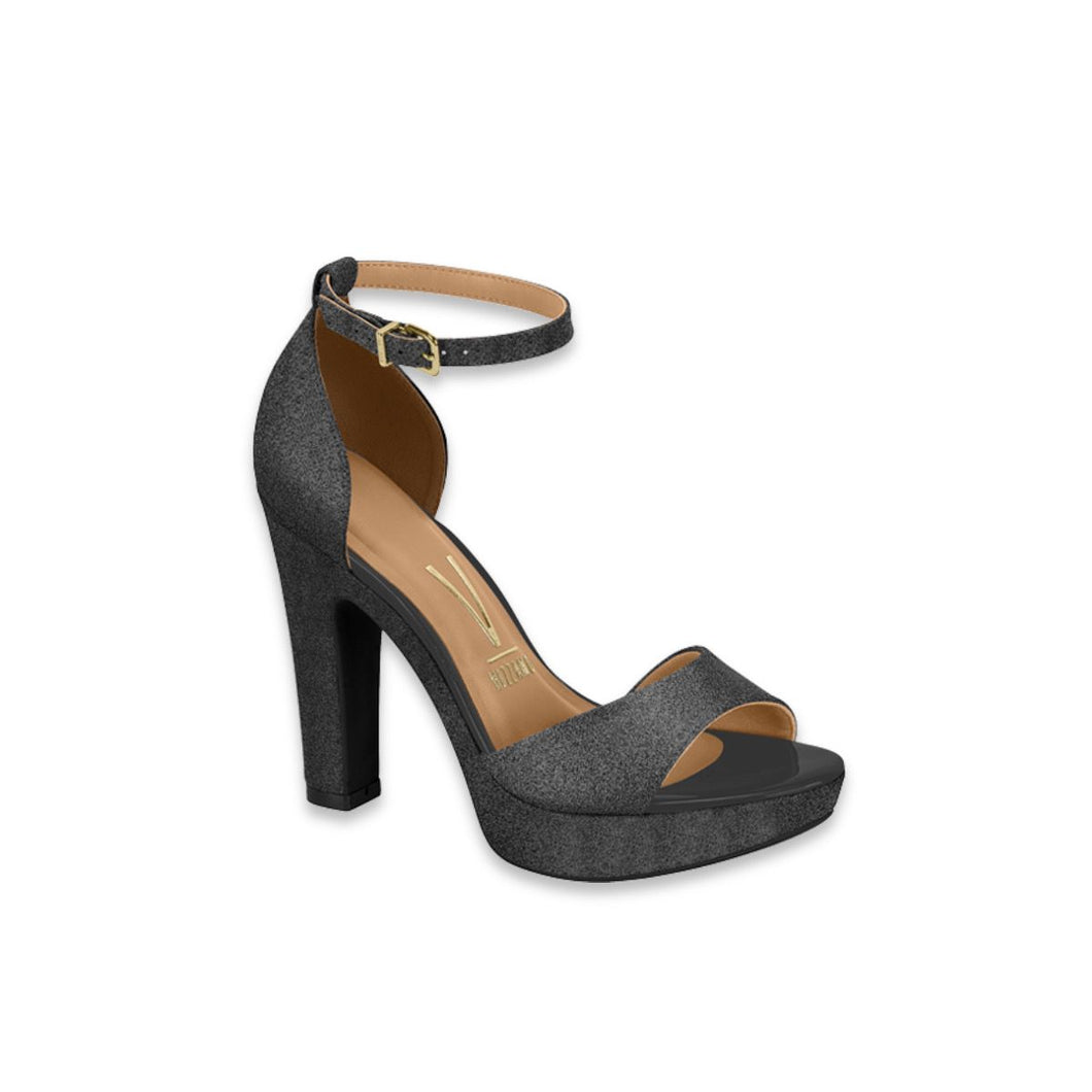 SHINE PARIS VERNIZ PREMIUM BLACK FABRIC SANDAL