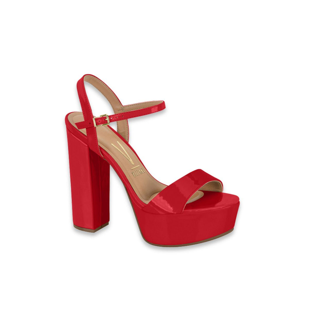 RED PATENT LEATHER SANDAL